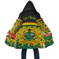 Ghana Christmas Cloak with Santa Ornament National Coat of Arms and Festive - Wonder Print Shop