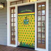 Ghana Christmas Door Cover with Santa Ornament National Coat of Arms and Festive - Wonder Print Shop