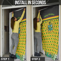 Ghana Christmas Door Cover with Santa Ornament National Coat of Arms and Festive - Wonder Print Shop
