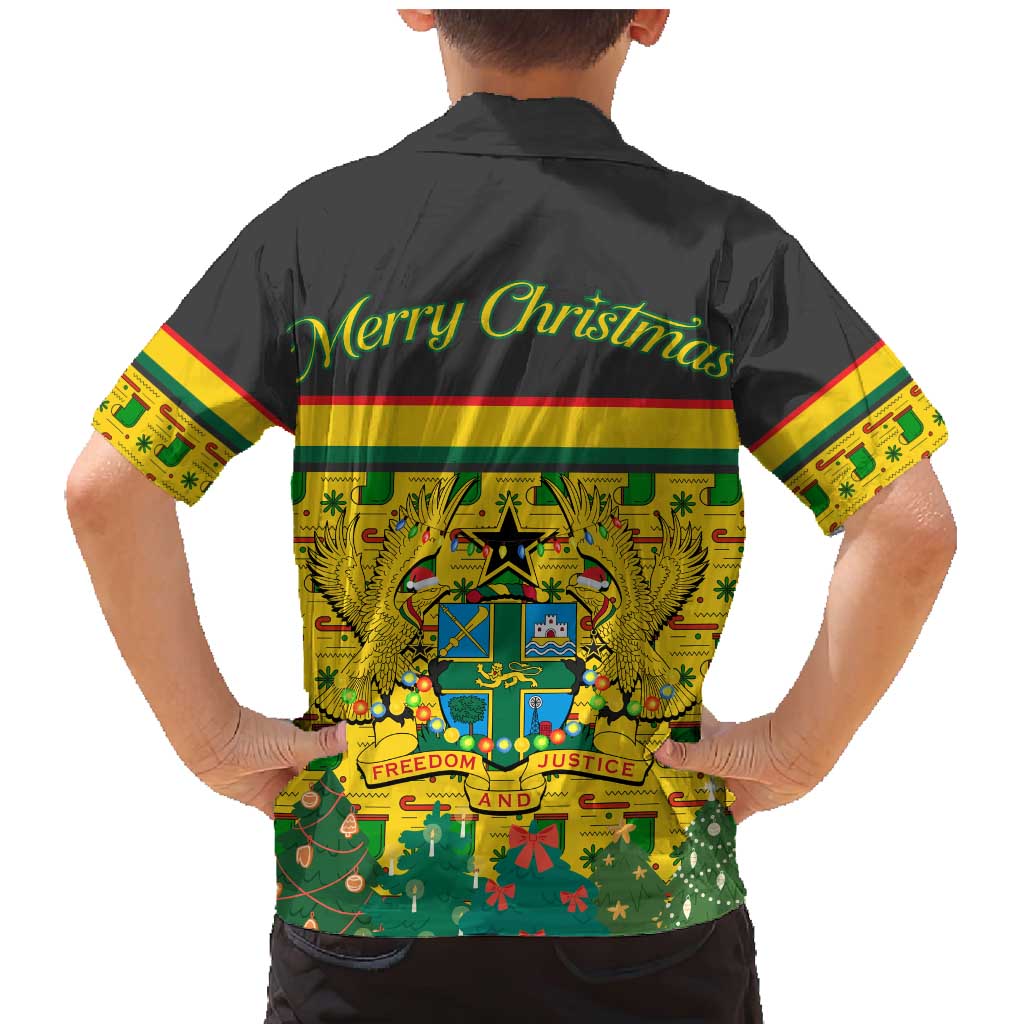 Ghana Christmas Family Matching Mermaid Dress and Hawaiian Shirt with Santa Ornament National Coat of Arms and Festive - Wonder Print Shop
