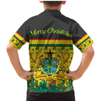 Ghana Christmas Family Matching Mermaid Dress and Hawaiian Shirt with Santa Ornament National Coat of Arms and Festive - Wonder Print Shop
