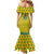 Ghana Christmas Family Matching Mermaid Dress and Hawaiian Shirt with Santa Ornament National Coat of Arms and Festive - Wonder Print Shop