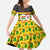 Ghana Christmas Family Matching Off The Shoulder Long Sleeve Dress and Hawaiian Shirt with Santa Ornament National Coat of Arms and Festive - Wonder Print Shop