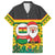 Ghana Christmas Family Matching Off The Shoulder Long Sleeve Dress and Hawaiian Shirt with Santa Ornament National Coat of Arms and Festive - Wonder Print Shop