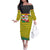 Ghana Christmas Family Matching Off The Shoulder Long Sleeve Dress and Hawaiian Shirt with Santa Ornament National Coat of Arms and Festive - Wonder Print Shop