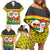 Ghana Christmas Family Matching Off Shoulder Short Dress and Hawaiian Shirt with Santa Ornament National Coat of Arms and Festive - Wonder Print Shop