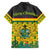 Ghana Christmas Family Matching Off Shoulder Short Dress and Hawaiian Shirt with Santa Ornament National Coat of Arms and Festive - Wonder Print Shop