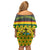 Ghana Christmas Family Matching Off Shoulder Short Dress and Hawaiian Shirt with Santa Ornament National Coat of Arms and Festive - Wonder Print Shop