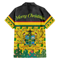 Ghana Christmas Family Matching Puletasi and Hawaiian Shirt with Santa Ornament National Coat of Arms and Festive - Wonder Print Shop