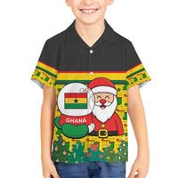 Ghana Christmas Family Matching Tank Maxi Dress and Hawaiian Shirt with Santa Ornament National Coat of Arms and Festive - Wonder Print Shop
