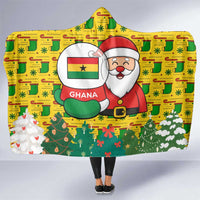 Ghana Christmas Hooded Blanket with Santa Ornament National Coat of Arms and Festive - Wonder Print Shop