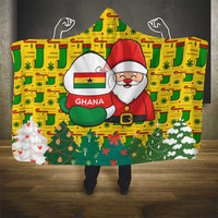Ghana Christmas Hooded Blanket with Santa Ornament National Coat of Arms and Festive - Wonder Print Shop