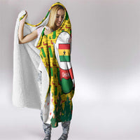 Ghana Christmas Hooded Blanket with Santa Ornament National Coat of Arms and Festive - Wonder Print Shop