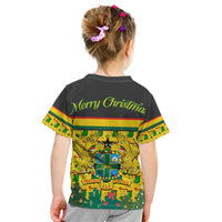 Ghana Christmas Kid T Shirt with Santa Ornament National Coat of Arms and Festive - Wonder Print Shop