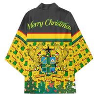 Ghana Christmas Kimono with Santa Ornament National Coat of Arms and Festive - Wonder Print Shop