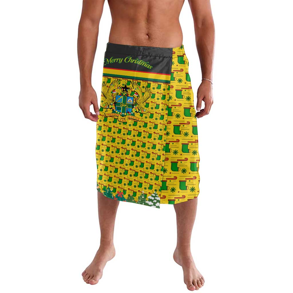 Ghana Christmas Lavalava with Santa Ornament National Coat of Arms and Festive - Wonder Print Shop