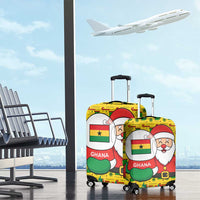 Ghana Christmas Luggage Cover with Santa Ornament National Coat of Arms and Festive - Wonder Print Shop