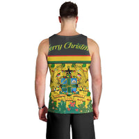Ghana Christmas Men Tank Top with Santa Ornament National Coat of Arms and Festive - Wonder Print Shop