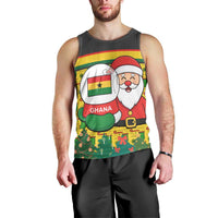 Ghana Christmas Men Tank Top with Santa Ornament National Coat of Arms and Festive - Wonder Print Shop