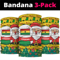 Ghana Christmas Neck Gaiter with Santa Ornament National Coat of Arms and Festive - Wonder Print Shop