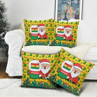 Ghana Christmas Pillow Cover with Santa Ornament National Coat of Arms and Festive - Wonder Print Shop