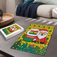 Ghana Christmas Puzzle with Santa Ornament National Coat of Arms and Festive - Wonder Print Shop