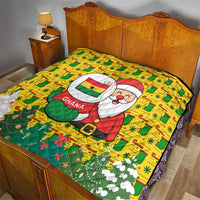 Ghana Christmas Quilt with Santa Ornament National Coat of Arms and Festive - Wonder Print Shop