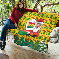 Ghana Christmas Quilt with Santa Ornament National Coat of Arms and Festive - Wonder Print Shop