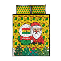Ghana Christmas Quilt Bed Set with Santa Ornament National Coat of Arms and Festive - Wonder Print Shop