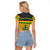 Ghana Christmas Raglan Cropped T Shirt with Santa Ornament National Coat of Arms and Festive - Wonder Print Shop