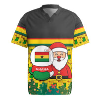 Ghana Christmas Rugby Jersey with Santa Ornament National Coat of Arms and Festive - Wonder Print Shop