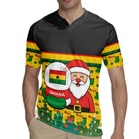 Ghana Christmas Rugby Jersey with Santa Ornament National Coat of Arms and Festive - Wonder Print Shop