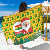Ghana Christmas Sarong with Santa Ornament National Coat of Arms and Festive - Wonder Print Shop