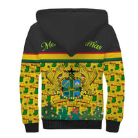 Ghana Christmas Sherpa Hoodie with Santa Ornament National Coat of Arms and Festive - Wonder Print Shop