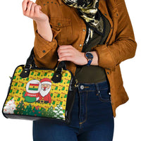 Ghana Christmas Shoulder Handbag with Santa Ornament National Coat of Arms and Festive - Wonder Print Shop
