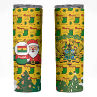 Ghana Christmas Skinny Tumbler with Santa Ornament National Coat of Arms and Festive - Wonder Print Shop