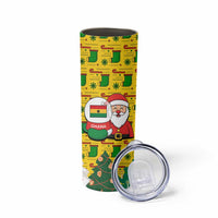 Ghana Christmas Skinny Tumbler with Santa Ornament National Coat of Arms and Festive - Wonder Print Shop