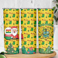 Ghana Christmas Skinny Tumbler with Santa Ornament National Coat of Arms and Festive - Wonder Print Shop