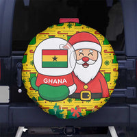 Ghana Christmas Spare Tire Cover with Santa Ornament National Coat of Arms and Festive - Wonder Print Shop