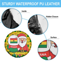 Ghana Christmas Spare Tire Cover with Santa Ornament National Coat of Arms and Festive - Wonder Print Shop