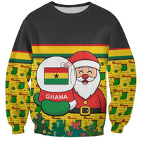 Ghana Christmas Sweatshirt with Santa Ornament National Coat of Arms and Festive - Wonder Print Shop