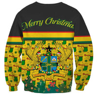 Ghana Christmas Sweatshirt with Santa Ornament National Coat of Arms and Festive - Wonder Print Shop
