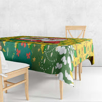 Ghana Christmas Tablecloth with Santa Ornament National Coat of Arms and Festive - Wonder Print Shop
