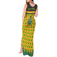 Ghana Christmas Tank Maxi Dress with Santa Ornament National Coat of Arms and Festive - Wonder Print Shop