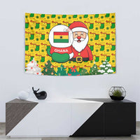 Ghana Christmas Tapestry with Santa Ornament National Coat of Arms and Festive - Wonder Print Shop