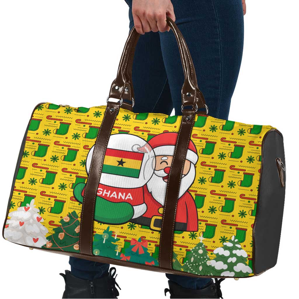 Ghana Christmas Travel Bag with Santa Ornament National Coat of Arms and Festive - Wonder Print Shop