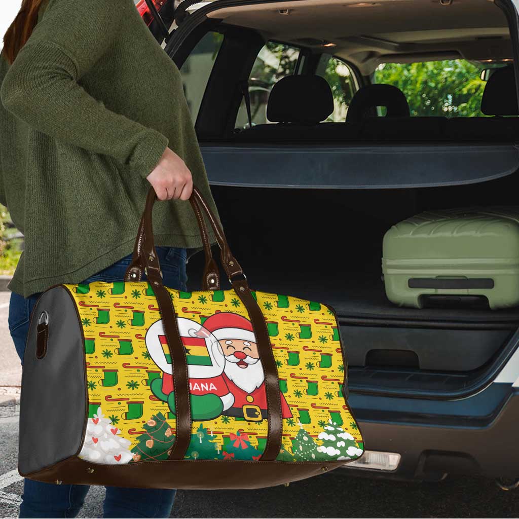 Ghana Christmas Travel Bag with Santa Ornament National Coat of Arms and Festive - Wonder Print Shop