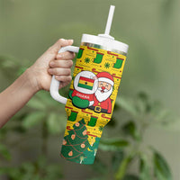 Ghana Christmas Tumbler With Handle with Santa Ornament National Coat of Arms and Festive - Wonder Print Shop