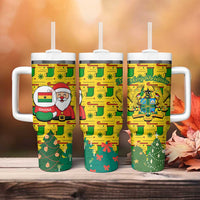 Ghana Christmas Tumbler With Handle with Santa Ornament National Coat of Arms and Festive - Wonder Print Shop