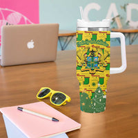 Ghana Christmas Tumbler With Handle with Santa Ornament National Coat of Arms and Festive - Wonder Print Shop